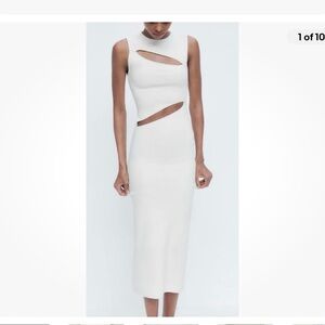 Zara white cutout midi dress